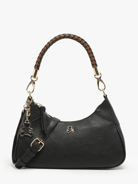 Sac Bandoulière Tresse Lulu castagnette Noir tresse WANDY