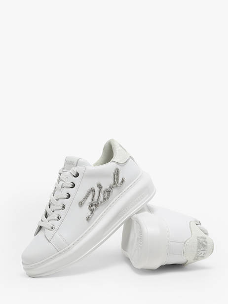 Sneakers Kapri Signiature In Leather Karl lagerfeld White women KL62510G other view 3