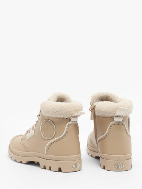 Bottines Pampa Hi Snow Warm En Cuir Palladium Beige women 94380235 vue secondaire 2