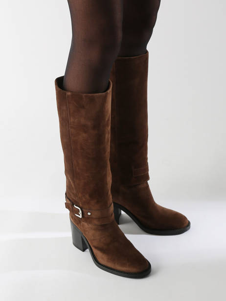 Bottes à Talon Selena En Cuir Alpe Marron accessoires 52841133 vue secondaire 1