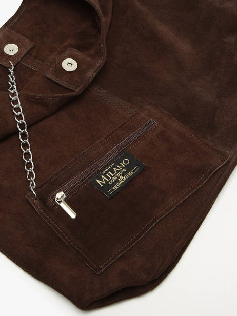 Shopping Bag Velvet Leather Milano Brown velvet VE24062B other view 2