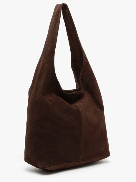 Shopping Bag Velvet Leather Milano Brown velvet VE24062B other view 3