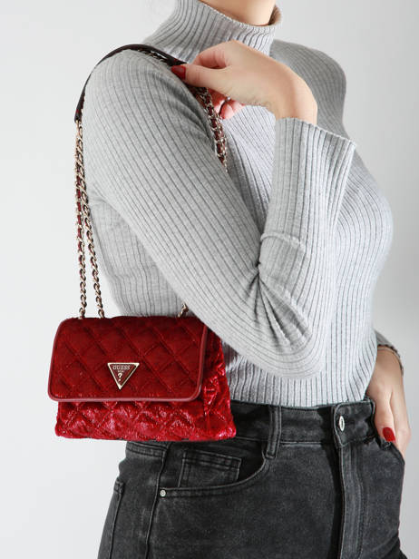 Crossbody Bag Giully Velvet Guess Red giully QE874874 other view 1