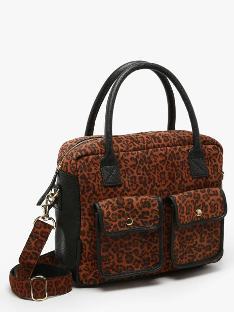 Leather Dandy Leopard Satchel Paul marius Brown leopard DANDYLEO other view 1