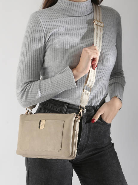 Sac Bandoulière Ajoure Lulu castagnette Beige ajoure WINTER vue secondaire 1