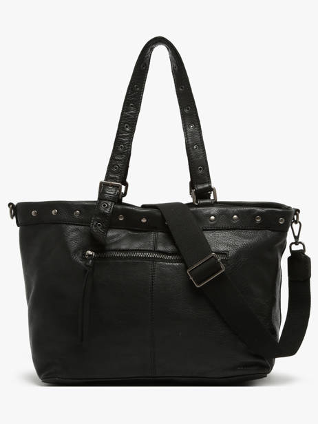 Sac BandouliÃ¨re Barcelone Cuir Basilic pepper Noir barcelone BBAC01 vue secondaire 4