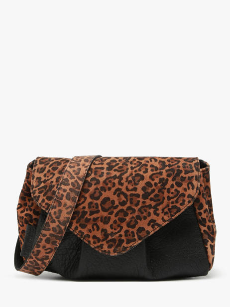 Medium Leather Suzon Leopard Crossbody Bag Paul marius Brown leopard SUZOMLEO