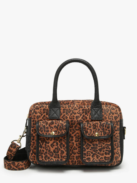 Sac BandouliÃ¨re Leopard Cuir Paul marius Noir leopard DANDSLEO