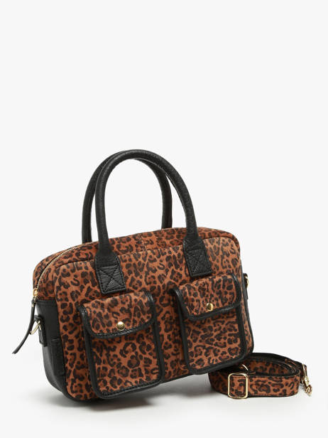 Sac BandouliÃ¨re Leopard Cuir Paul marius Noir leopard DANDSLEO vue secondaire 1