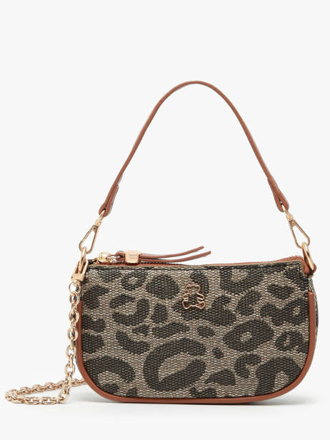 Sac Bandoulière Leopard Lulu castagnette Marron leopard TENDRON