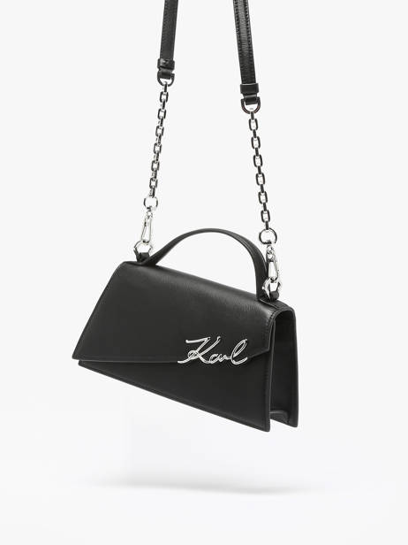 Sac Bandoulière K Signature Cuir Karl lagerfeld Noir k signature A1W30458 vue secondaire 1