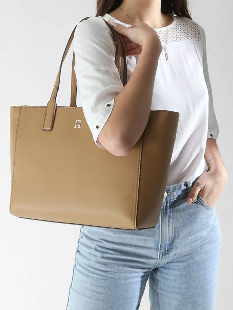 Sac PortÃ© Ã©paule Th Soft Tommy hilfiger Marron th soft AW16905 vue secondaire 1