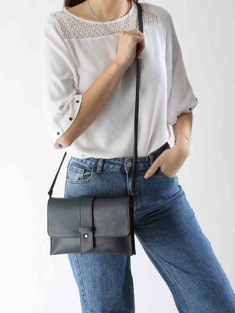 Sac BandouliÃ¨re Caviar Cuir Milano Bleu caviar CA240610 vue secondaire 1