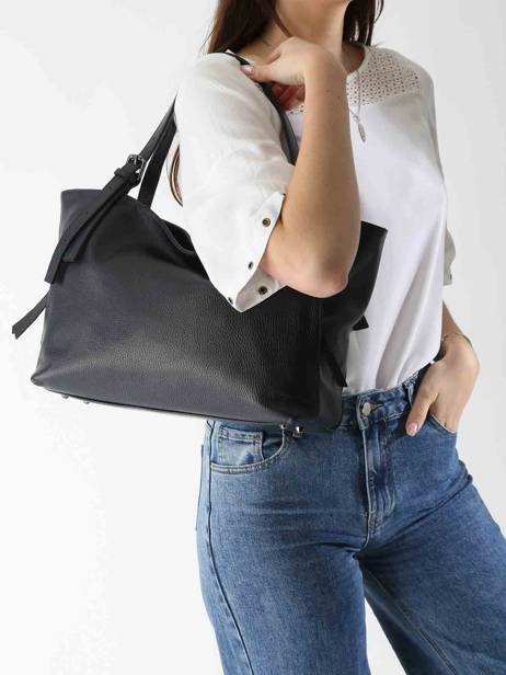Sac Ã  Main Caviar Cuir Milano Bleu caviar CA24066 vue secondaire 1