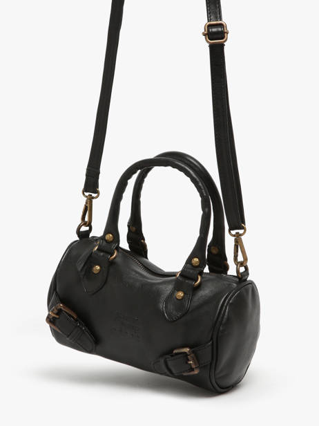 Sac BandouliÃ¨re Strappy Cuir Basilic pepper Noir strappy BSTR01 vue secondaire 3