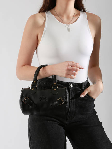 Sac BandouliÃ¨re Strappy Cuir Basilic pepper Noir strappy BSTR01 vue secondaire 1