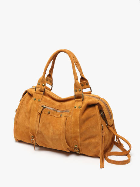 Sac PortÃ© Ã©paule A4 Velvet Cuir Milano Marron velvet VE24095 vue secondaire 2