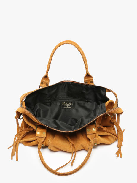 Sac PortÃ© Ã©paule A4 Velvet Cuir Milano Marron velvet VE24095 vue secondaire 3