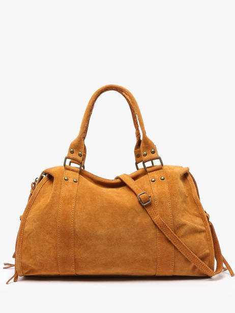 Sac PortÃ© Ã©paule A4 Velvet Cuir Milano Marron velvet VE24095 vue secondaire 4