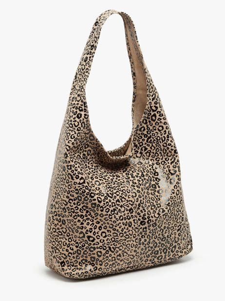 Shoulder Bag Velvet Leopardo Leather Milano Beige velvet leopardo VL24062 other view 2
