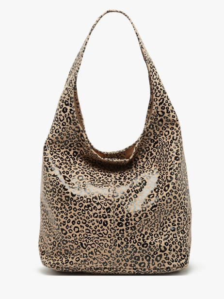 Shoulder Bag Velvet Leopardo Leather Milano Beige velvet leopardo VL24062