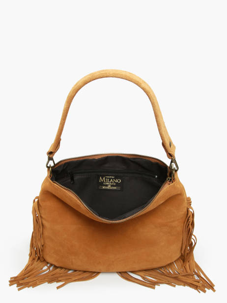 Sac BandouliÃ¨re Velvet Cuir Milano Marron velvet VE241117 vue secondaire 4