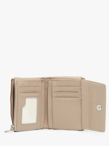 Coin Purse With Card Holder Grained Miniprix Beige grained F5019 other view 1