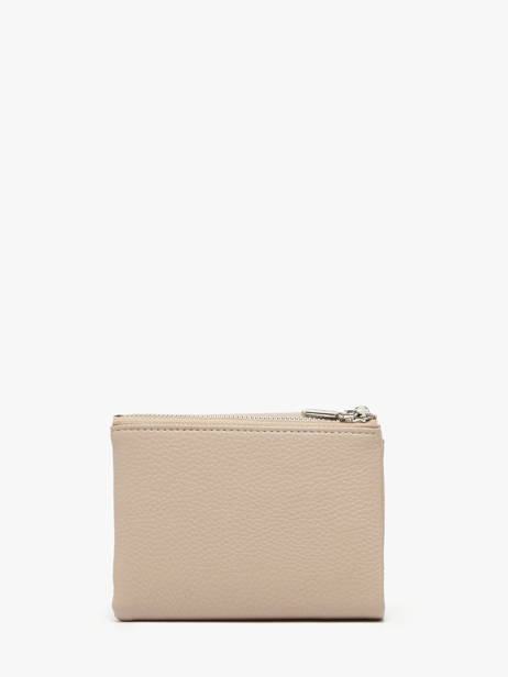 Coin Purse With Card Holder Grained Miniprix Beige grained F5019 other view 2