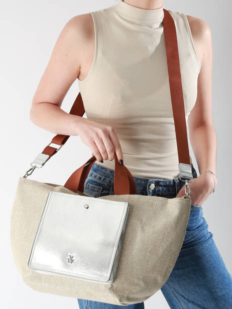 Sac PortÃ© Main Estival Polyester Vanessa wu Argent estival MA0099 vue secondaire 1