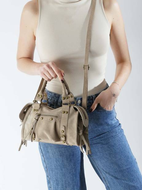 Sac BandouliÃ¨re Velvet Cuir Milano Beige velvet VE24093 vue secondaire 1