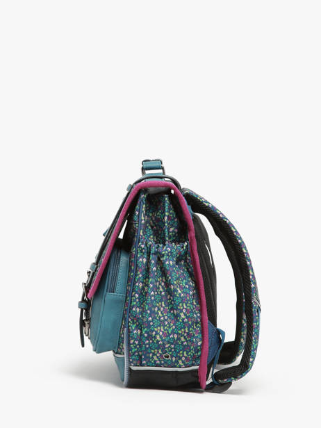 Wheeled Schoolbag 2 Compartments Cameleon Blue vintage fantasy PBVGCA38 other view 2