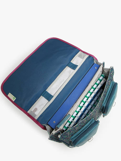 Wheeled Schoolbag 2 Compartments Cameleon Blue vintage fantasy PBVGCA38 other view 3