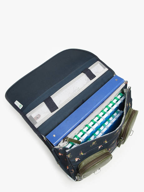 Cartable 2 Compartiments Cameleon Vert vintage urban PBVBCA35 vue secondaire 3