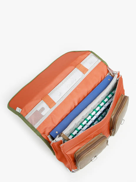 Cartable 2 Compartiments Cameleon Orange vintage urban 27 vue secondaire 3
