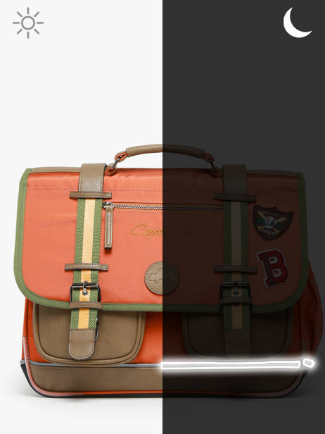 Cartable 2 Compartiments Cameleon Orange vintage urban 27 vue secondaire 7