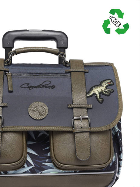 Wheeled Schoolbag 2 Compartments Cameleon Gray vintage urban PBVBCR38 other view 2