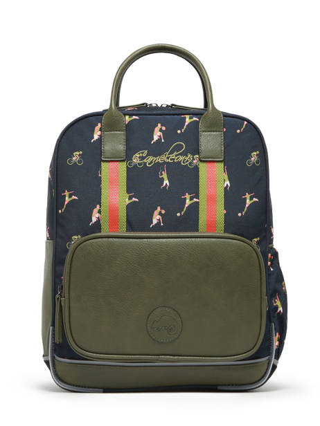 Sac Ã  Dos 2 Compartiments Cameleon Vert vintage urban PBVBSD37 vue secondaire 6