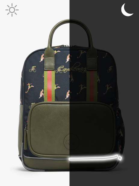 Sac Ã  Dos 2 Compartiments Cameleon Vert vintage urban PBVBSD37 vue secondaire 7