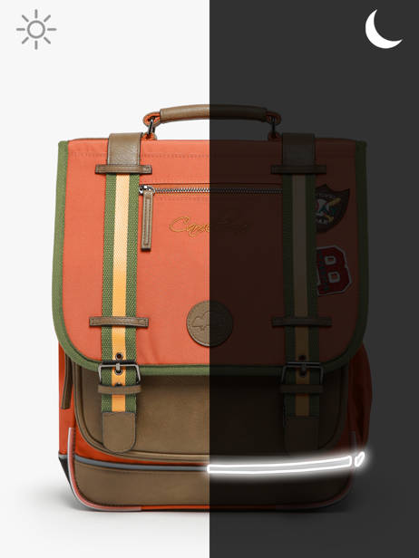 Sac Ã  Dos 2 Compartiments Cameleon Orange vintage urban PBVBSD39 vue secondaire 7