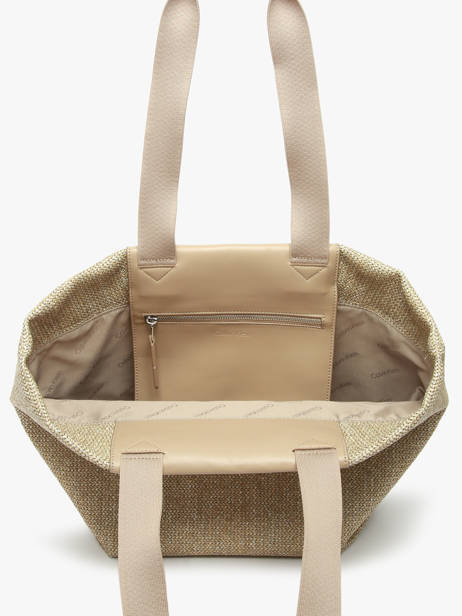 Sac PortÃ© Ã©paule Ck Raffia Raphia Calvin klein jeans Beige ck raffia K613174 vue secondaire 3
