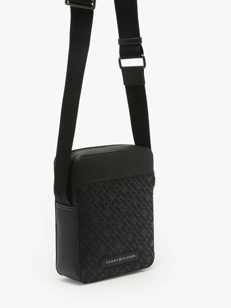 Sac BandouliÃ¨re Tommy hilfiger Noir monogram AM13210 vue secondaire 1