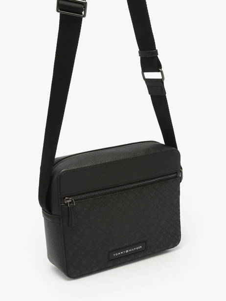 Sac BandouliÃ¨re Tommy hilfiger Noir monogram AM13211 vue secondaire 1