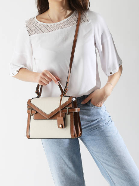 Sac BandouliÃ¨re Emily Garni Cuir Le tanneur Beige emily TEMI1015 vue secondaire 1