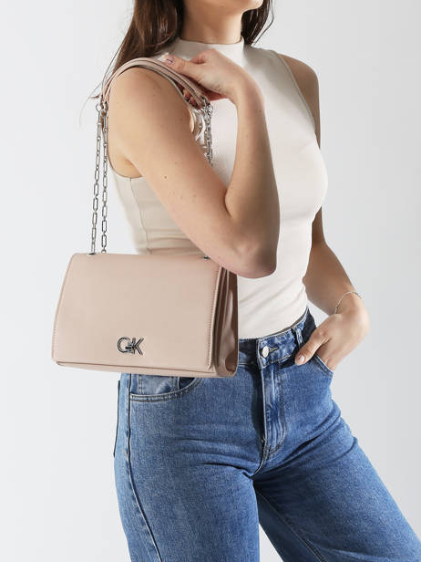 Sac BandouliÃ¨re Ck Chain Polyester RecyclÃ© Calvin klein jeans Rose ck chain K612810 vue secondaire 1