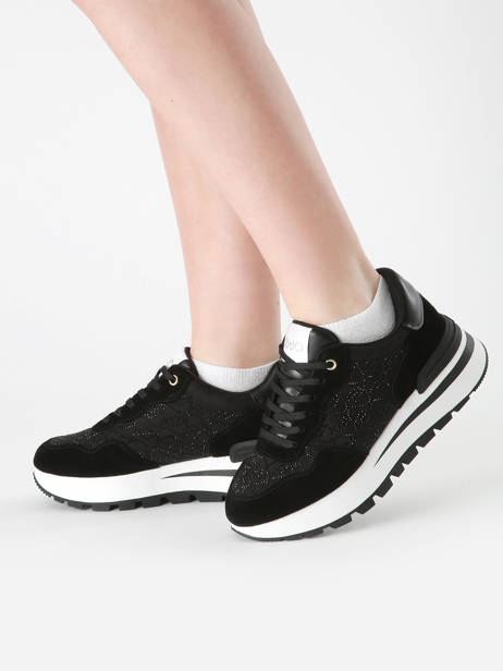 Sneakers Amazing 20 En Cuir Liu jo Noir women BA5043PX vue secondaire 1