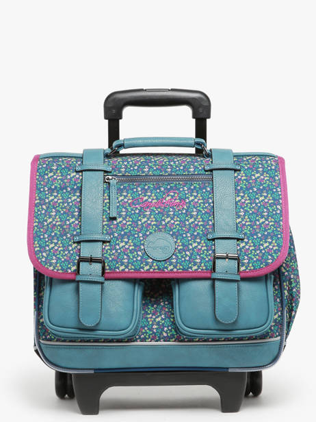 Cartable Ã  Roulettes 2 Compartiments Cameleon Bleu vintage fantasy PBVGCR38