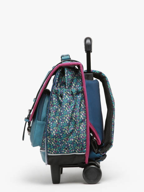 Cartable Ã  Roulettes 2 Compartiments Cameleon Bleu vintage fantasy PBVGCR38 vue secondaire 2