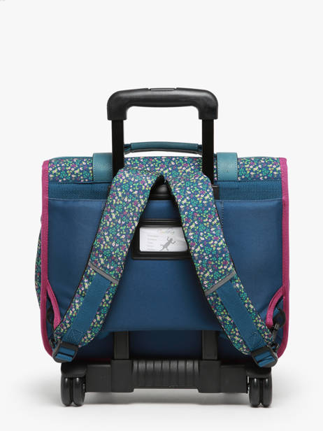 Cartable Ã  Roulettes 2 Compartiments Cameleon Bleu vintage fantasy PBVGCR38 vue secondaire 4