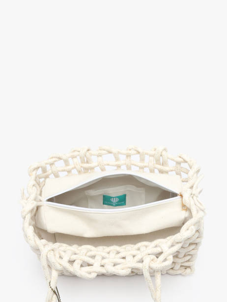 Sac à Main Crochet Le voyage en panier Beige crochet PM853 vue secondaire 3