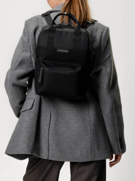 1 Compartment Backpack Bergen Small Kapten and son Black backpack S other view 1